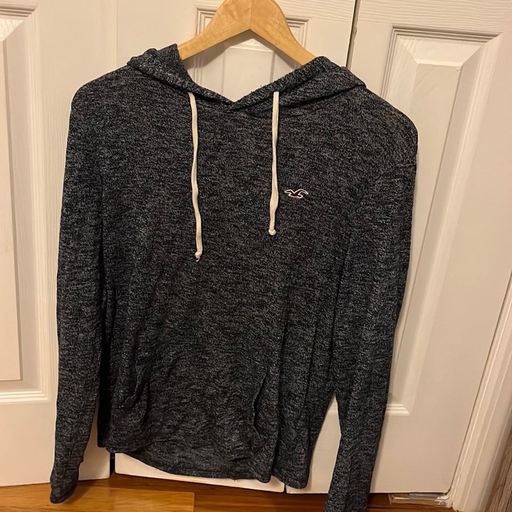 Thin Medium Dark Blue Hollister Hoodie